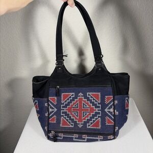 Pendleton Women's Purse tote bag Wool-cotton Nylon Southwestern Print Red / Blue